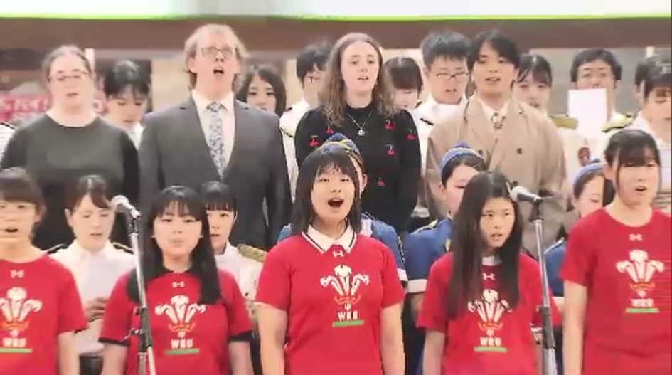 中学生などがウェールズ国歌の合唱披露　ラグビー日本代表が7月にウェールズと対戦　6年前にも北九州で合宿の“縁”　福岡